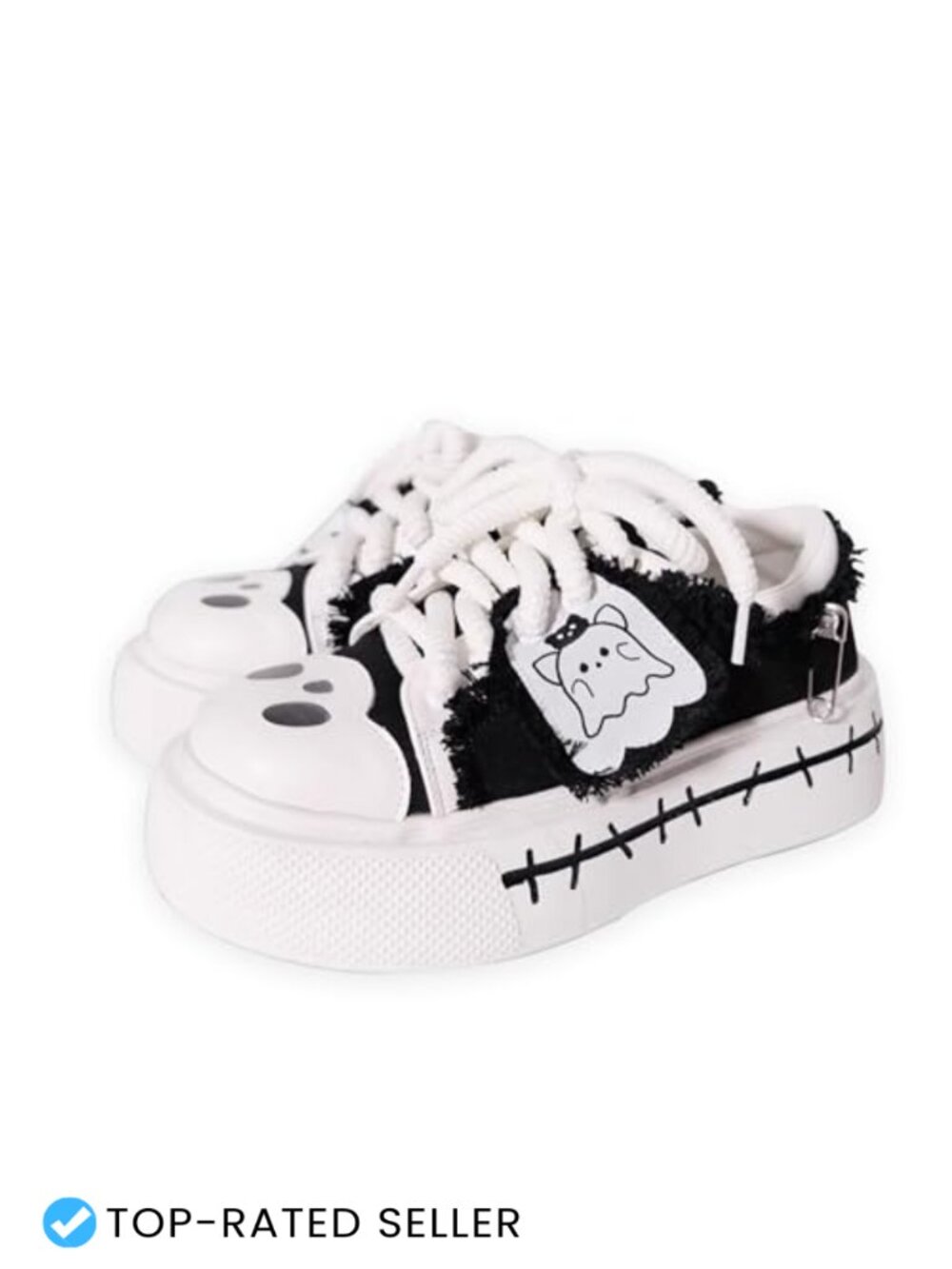 Platform Canvas Sneakers Chunky Sole Women's Y2K Goth Punk Comfortable